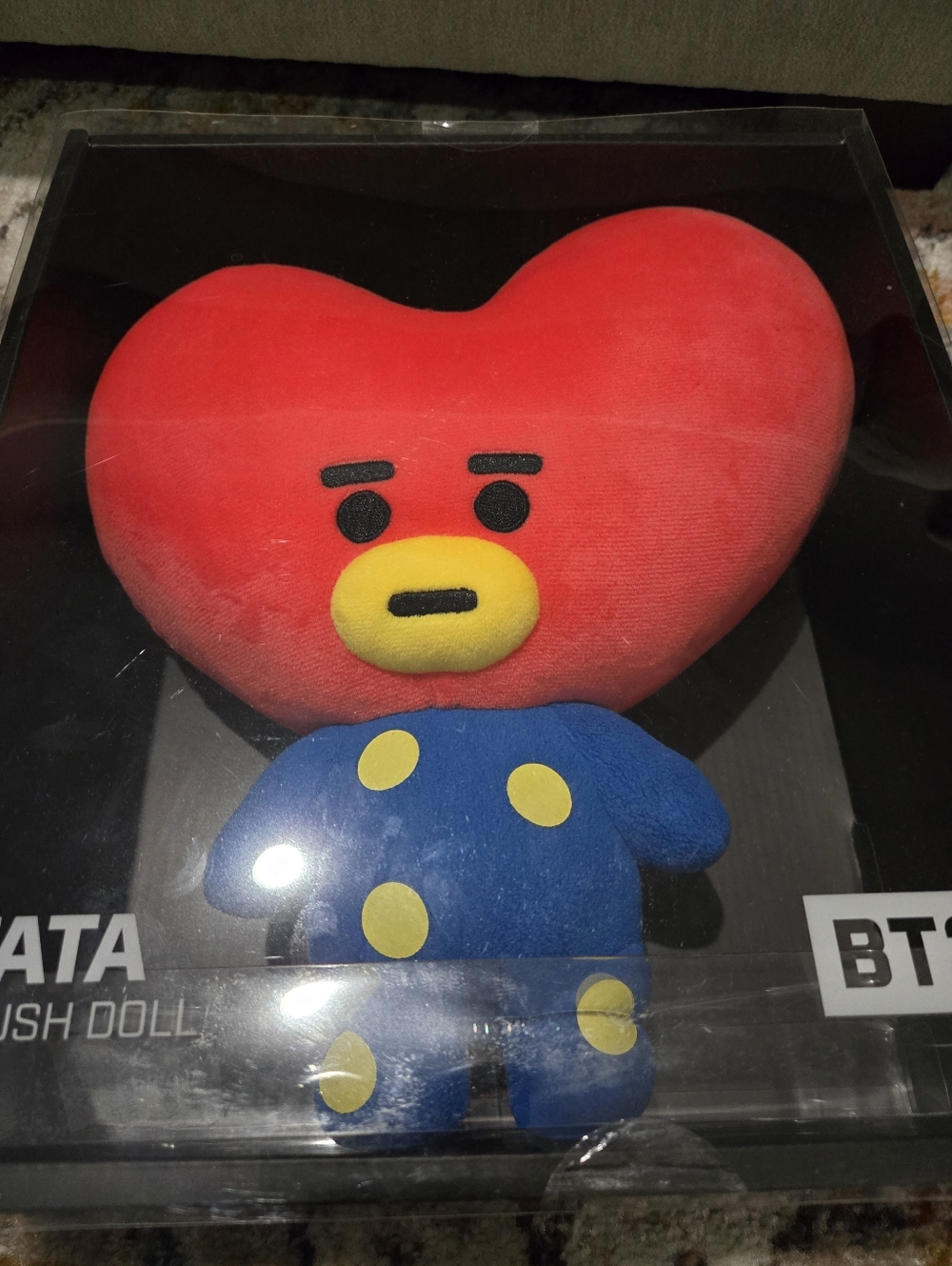 BTS × LINE FRIENDS TATA Plush with Blue Outfit and Yellow Details